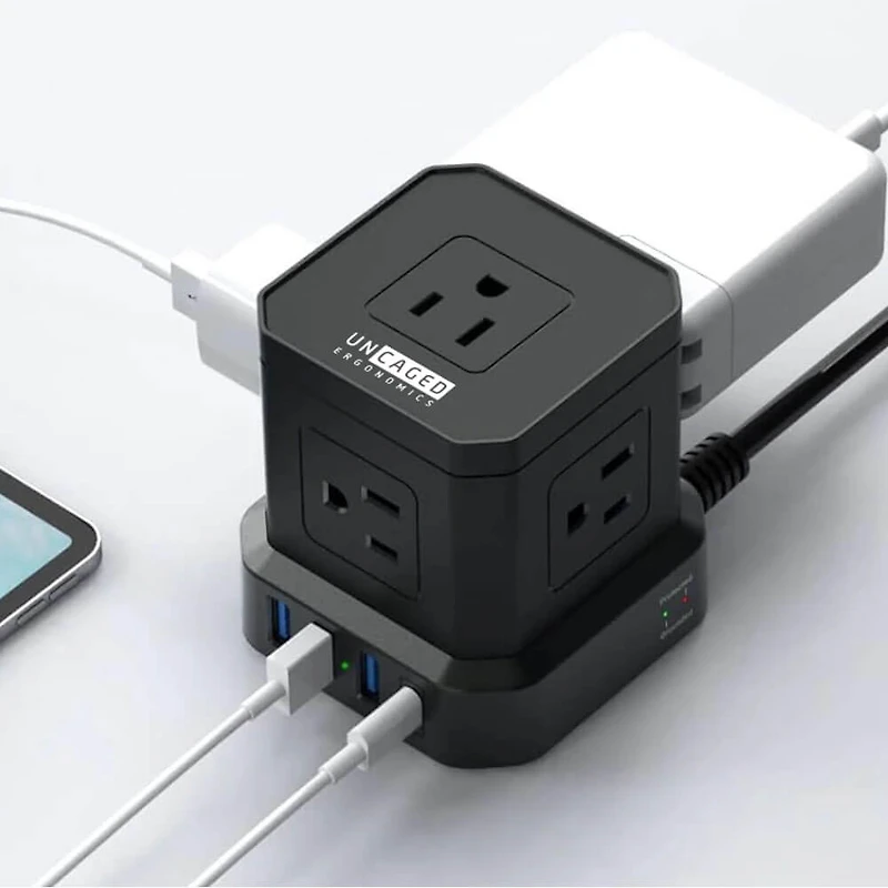Cube Surge Protector Power Strip With USB Ports