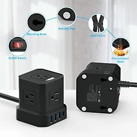 Cube Surge Protector Power Strip With USB Ports