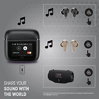 Tour Pro 3 Wireless Noise Cancelling Earbuds with Smart Charging Case - Black