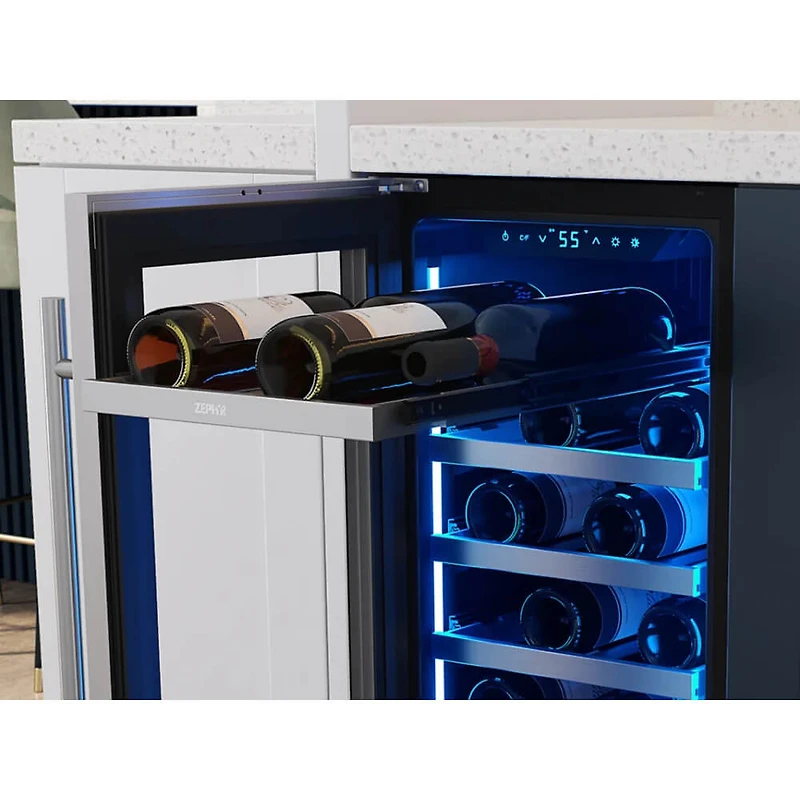 27 Bottle Stainless Built-In Single Zone Wine Cooler