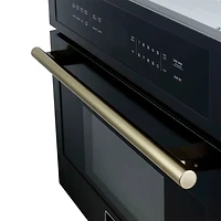 1.6 Cu. Ft. Oliena Espresso Series Black with Brass Handles Built-In Microwave Oven - OPEN BOX
