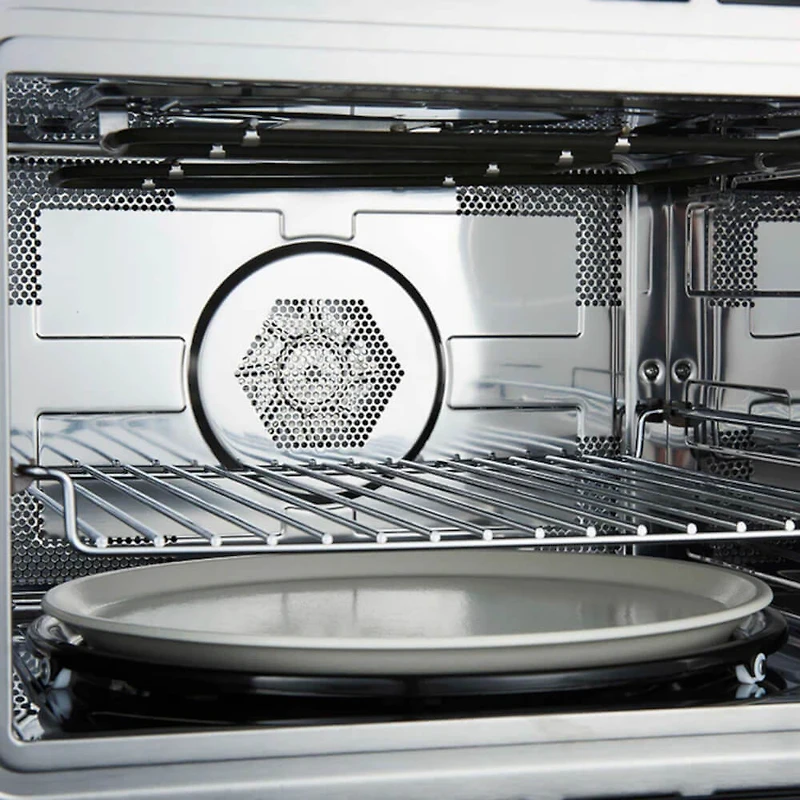 1.6 Cu. Ft. Oliena Espresso Series Black with Brass Handles Built-In Microwave Oven - OPEN BOX