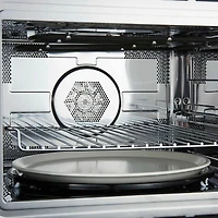 1.6 Cu. Ft. Oliena Espresso Series Black with Brass Handles Built-In Microwave Oven - OPEN BOX