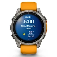 Fenix 8 AMOLED 47mm Smart Watch - Titanium and Spark Orange / Graphite