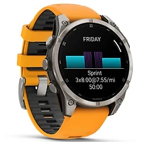 Fenix 8 AMOLED 47mm Smart Watch - Titanium and Spark Orange / Graphite