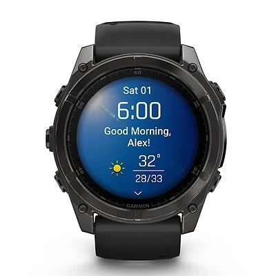 Fenix 8 AMOLED 51mm Smart Watch - Carbon Gray and Black / Pebble Gray