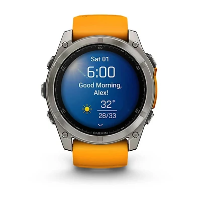 Fenix 8 AMOLED 51mm Smart Watch - Titanium and Spark Orange / Graphite