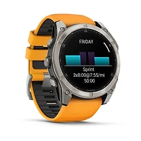Fenix 8 AMOLED 51mm Smart Watch - Titanium and Spark Orange / Graphite