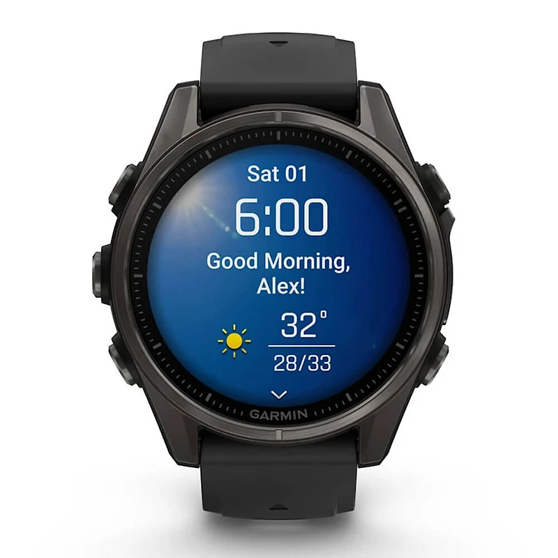 Fenix 8 AMOLED 43mm Smart Watch - Carbon Gray and Black / Pebble Gray