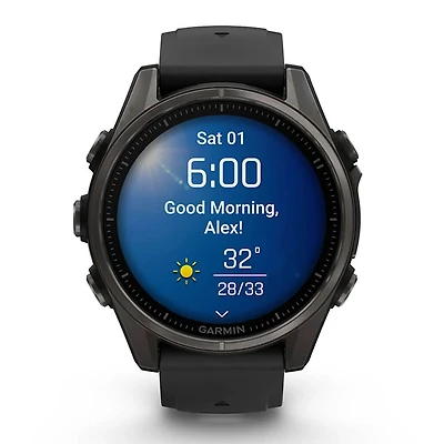 Fenix 8 AMOLED 43mm Smart Watch - Carbon Gray and Black / Pebble Gray