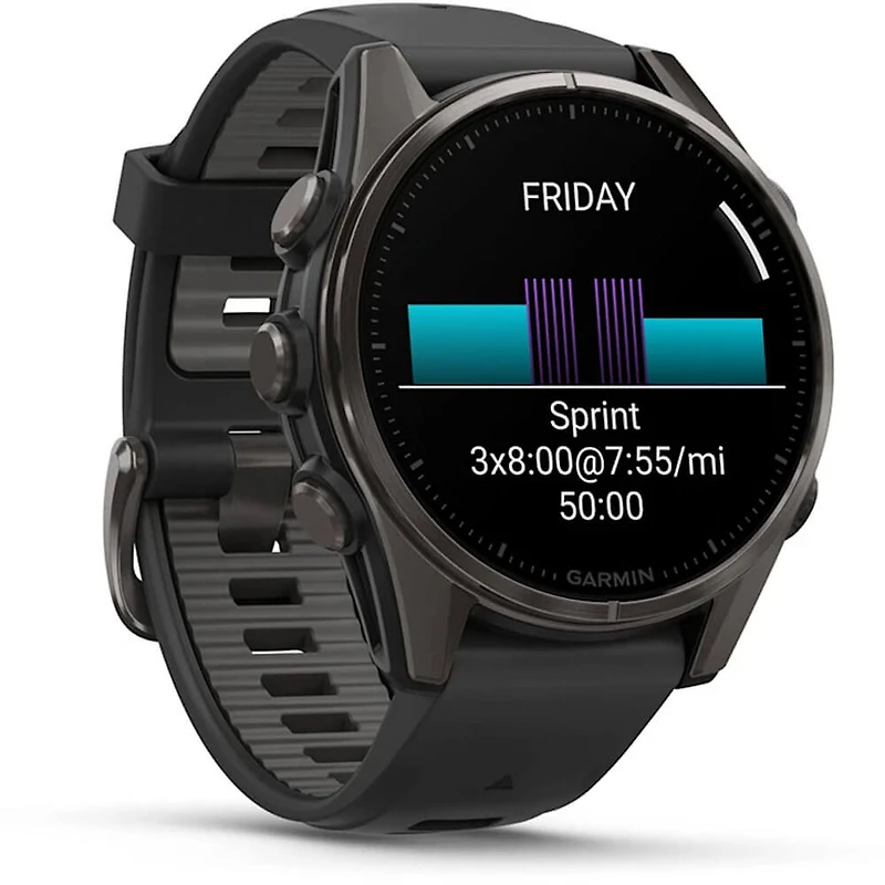 Fenix 8 AMOLED 43mm Smart Watch - Carbon Gray and Black / Pebble Gray