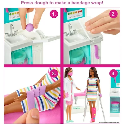 Barbie Fast Care Clinic Playset with Brunette Barbie Doctor