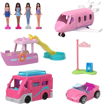 Barbie Mini BarbieLand 4-Pack & Vehicle Set