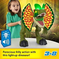 Imaginext Jurassic World Thrash Attack Dilophosaurus Dinosaur Toy