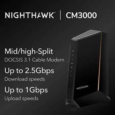 Nighthawk Mid-High Split DOCSIS 3.1 Cable Modem - 2.5Gbps