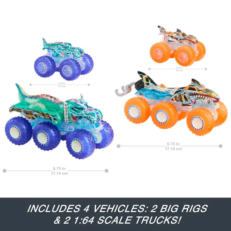 Hot Wheels Monster Trucks Power Smashers Toy Truck And Big Rig Multipack - 4 Pack