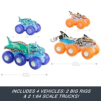 Hot Wheels Monster Trucks Power Smashers Toy Truck And Big Rig Multipack - 4 Pack