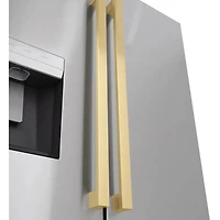 28.9 Cu. Ft. Stainless 3-Door French Door Refrigerator with Champagne Bronze Square Handles