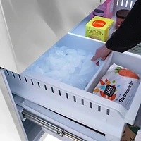 28.9 Cu. Ft. Stainless 3-Door French Door Refrigerator with Champagne Bronze Square Handles