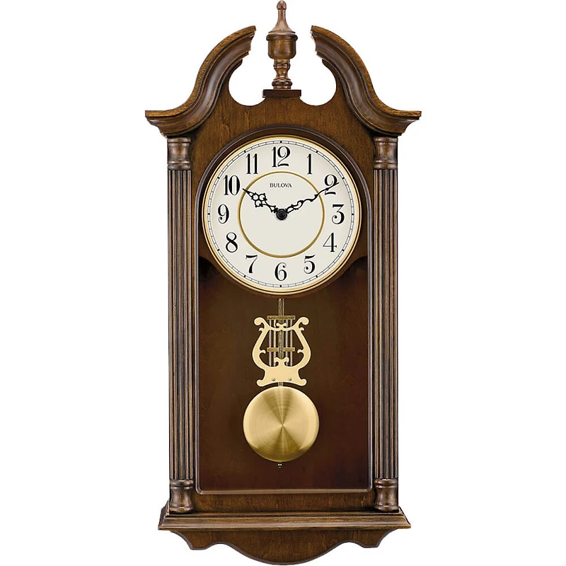 Saybrook Brown Cherry Chime Wall Clock - OPEN BOX