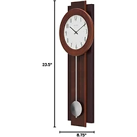 Avent Wood Pendulum Wall Clock Two Tone - Walnut/Mahogany - OPEN BOX