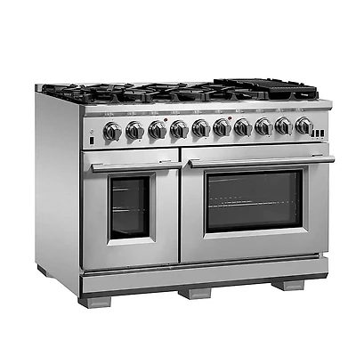 6.58 Cu. Ft. Stainless Steel Freestanding Double Oven Gas Range