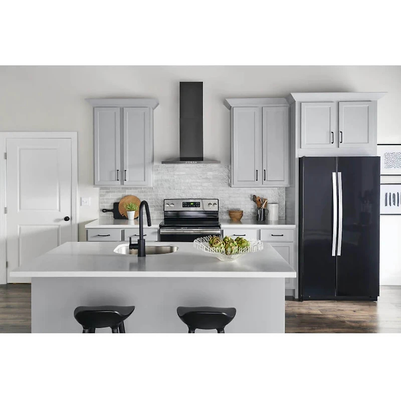 30 inch Black Stainless Chimney Range Hood