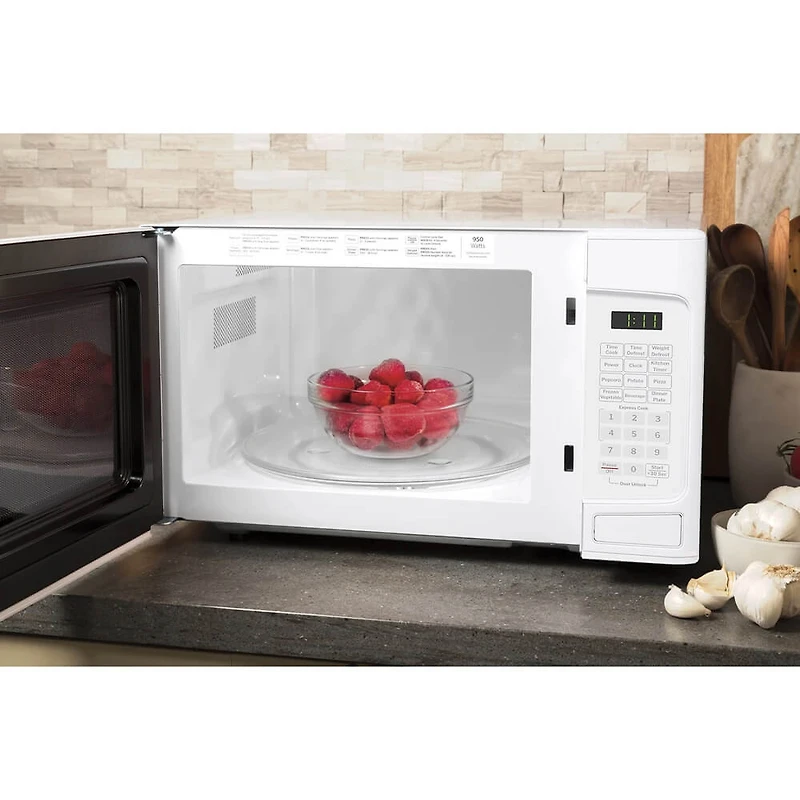 1.1 Cu. Ft. White Countertop Microwave