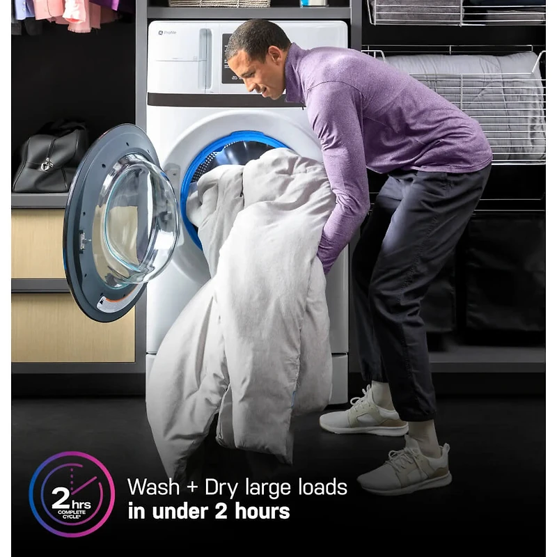 4.6 Cu. Ft. White High-Efficiency Smart Combo Electric Washer/Dryer