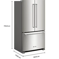 20 Cu. Ft. Stainless 3-Door French Door Counter Depth Refrigerator