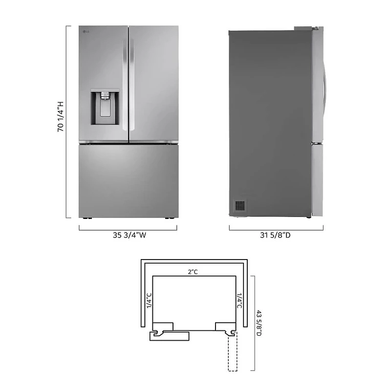 26 Cu. Ft. Stainless Counter-Depth French Door Smart Refrigerator