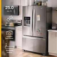 24.7 Cu. Ft. Stainless 3-Door French Door Refrigerator