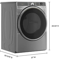 7.4 Cu. Ft. Radiant Silver Smart Front Load Electric Dryer with Steam