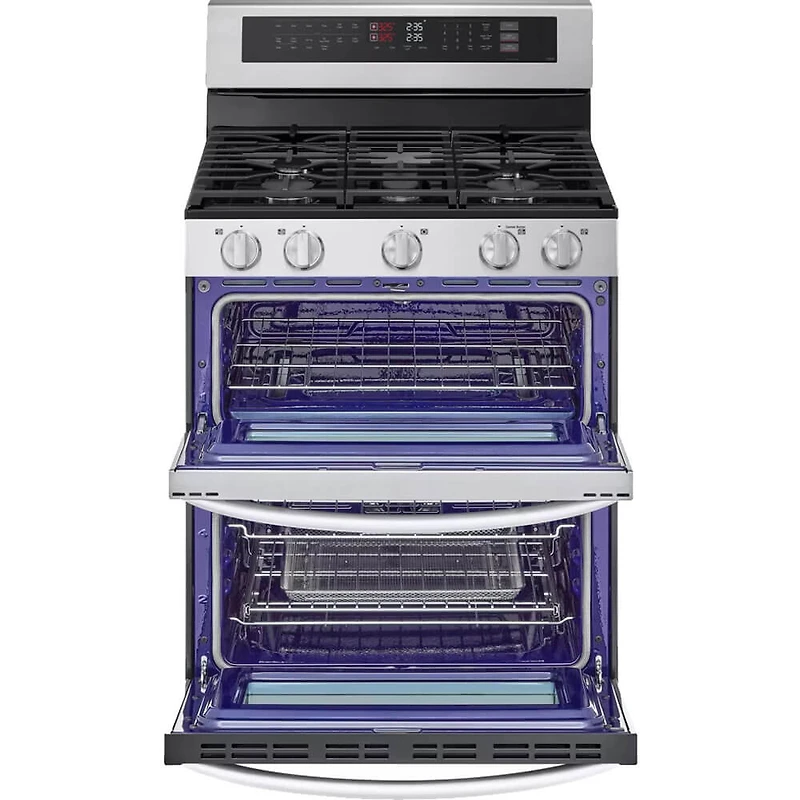 6.9 Cu. Ft. Stainless Freestanding Smart Double Oven Gas Range