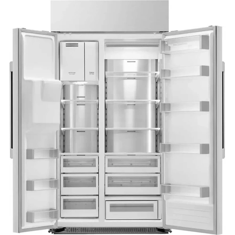 24 Cu. Ft. Silver Stainless Side-by-Side Built-In Refrigerator