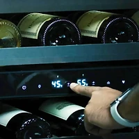 46 Bottle Black/Glass Door Built-In Dual Zone Wine Cooler