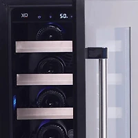 46 Bottle Black/Glass Door Built-In Dual Zone Wine Cooler