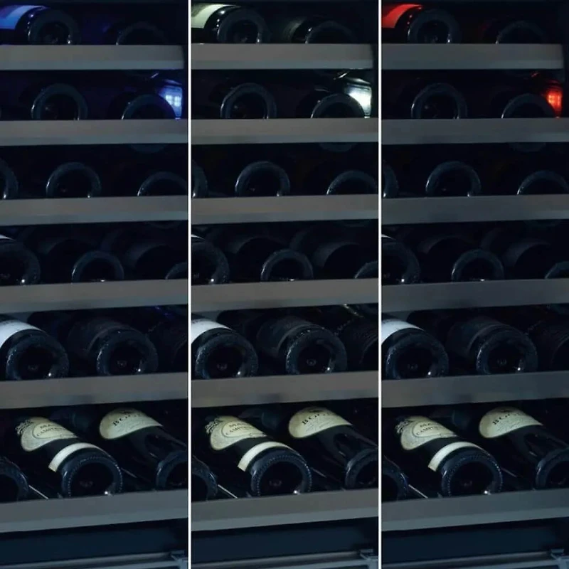 46 Bottle Black/Glass Door Built-In Dual Zone Wine Cooler