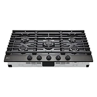 36 inch Black Stainless 5 Burner Gas Cooktop