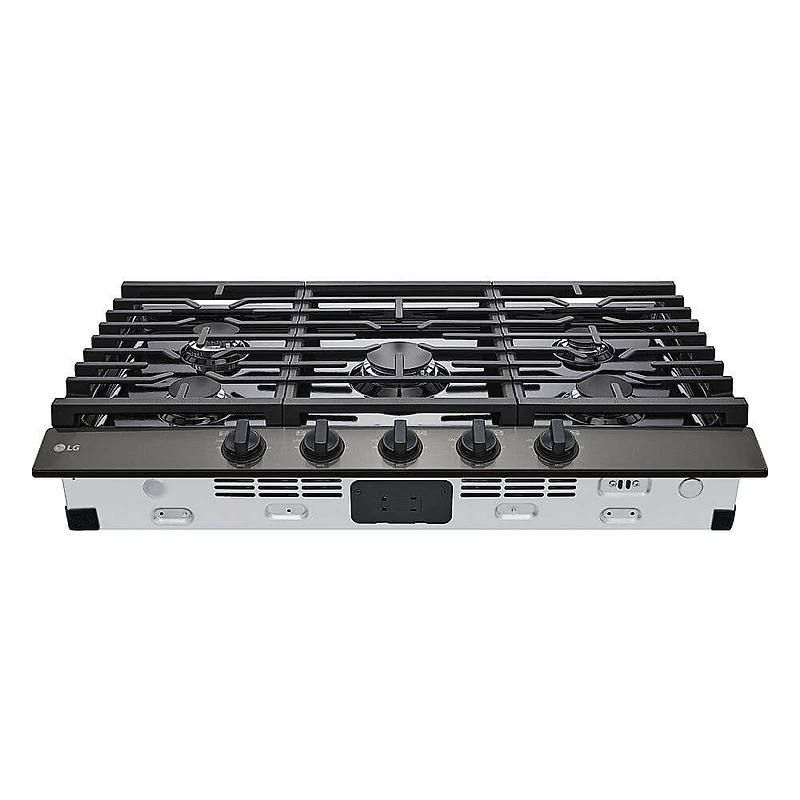 36 inch Black Stainless 5 Burner Gas Cooktop