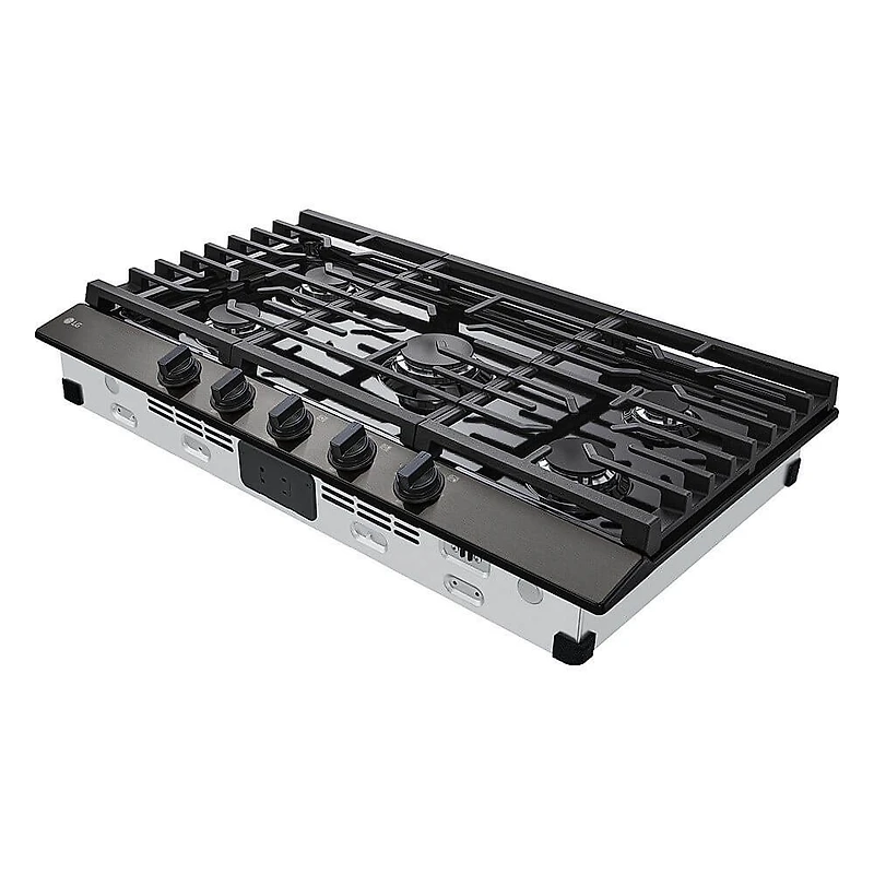 36 inch Black Stainless 5 Burner Gas Cooktop