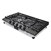 36 inch Black Stainless 5 Burner Gas Cooktop