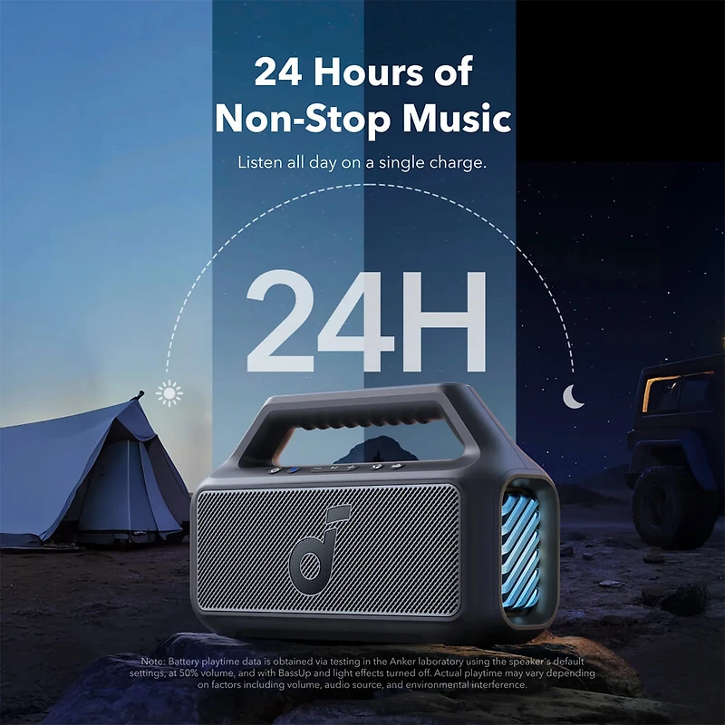 Boom 2 Portable Bluetooth Speaker for Bass - Black