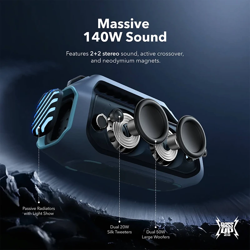 Boom 2 Plus Portable Bluetooth Speaker - Explorer Blue