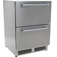 5.2 Cu. Ft. Stainless 2-Door Undercounter Drawer Style Refrigerator