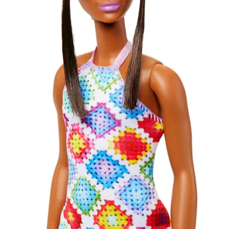 Barbie Fashionistas #210 With Bun and Crochet Halter Dress Doll