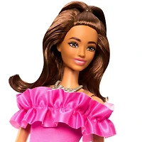 Barbie Fashionistas #217 with Brown Wavy Hair and Pink Dress 65th Anniversary Doll