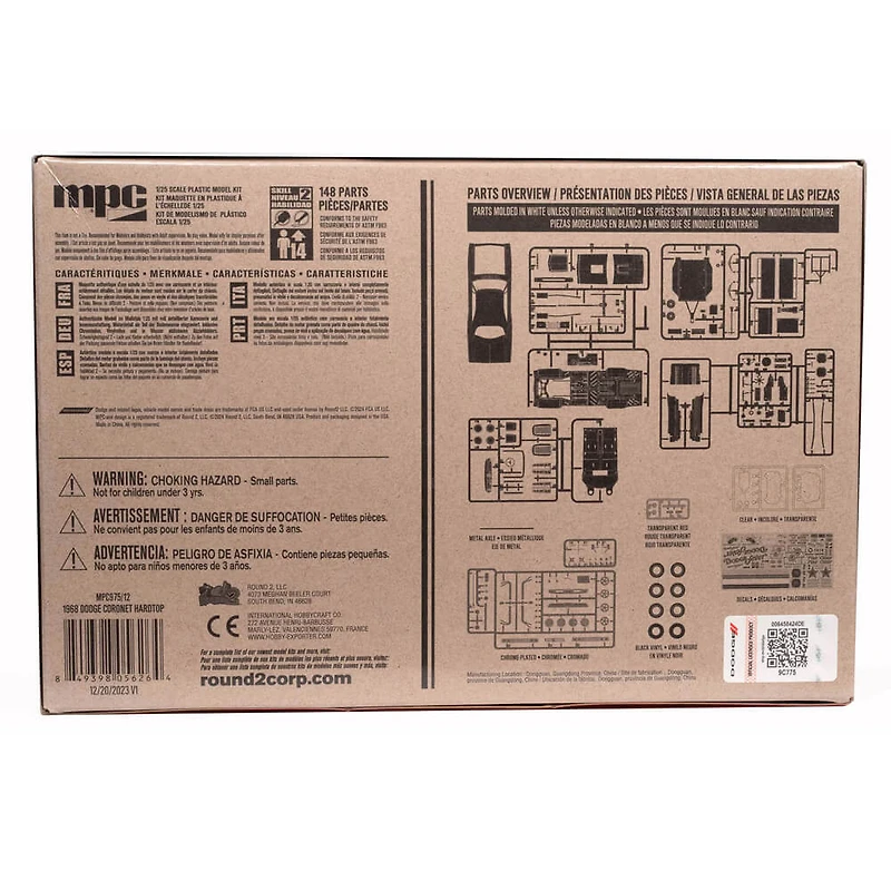 1968 Dodge Coronet Hardtop w/ Trailer - 1:25 Scale Model Kit