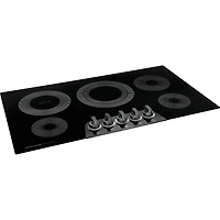 36 inch 5 Burner Black Stainless Built-In Electric Cooktop