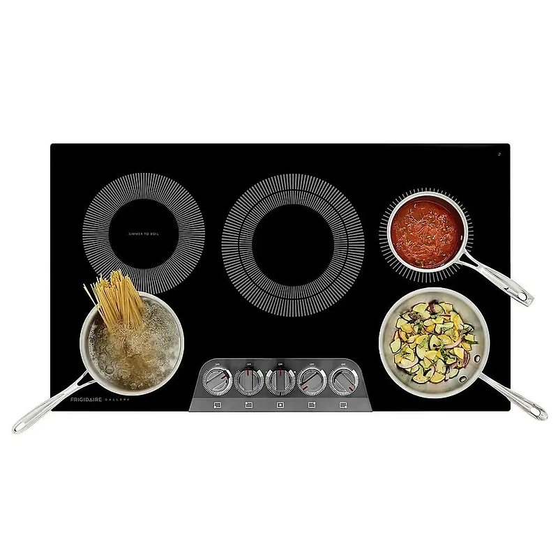 36 inch 5 Burner Black Stainless Built-In Electric Cooktop